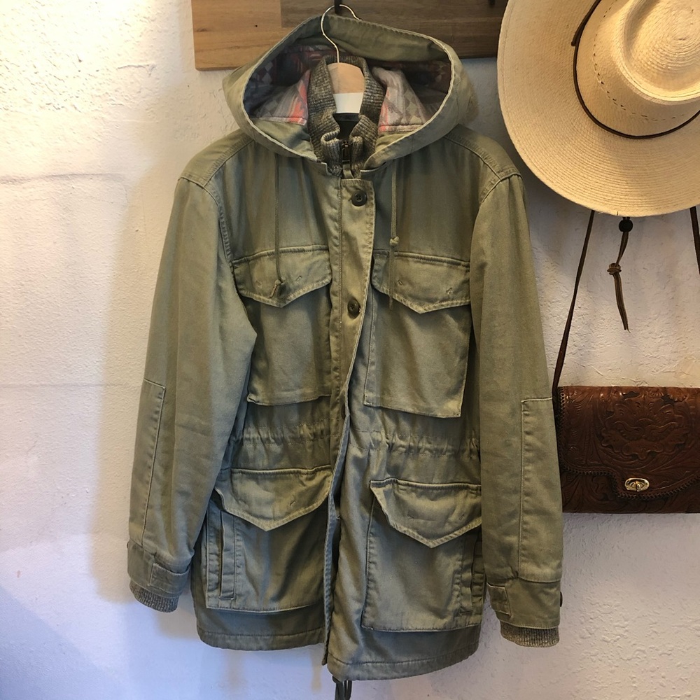 Faherty Olive Green Hooded Field Jacket